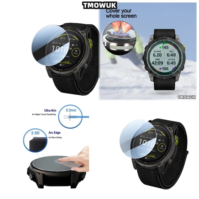 

​​For Garmin Enduro 2 3 Enduro2 Enduro3 Tempered Glass Shield Film - Maximum HD Clarity & Scratch Protection 9H​​