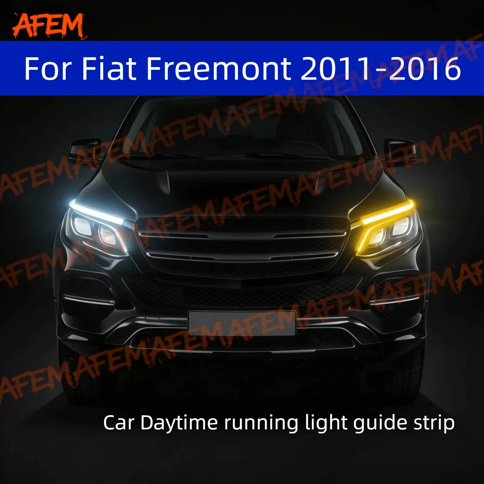 For Fiat Freemont 2011-2016Daytime Running Light Guide Strip Auto LED DRL Daytime Running light Flexible Decorative Ambient Lamp