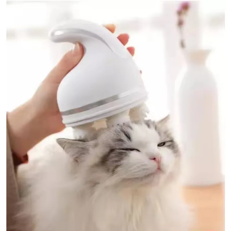 Cat Smart Automatic Silicone Rechargeable Electric Machine Scalp 3D Head Hair Massager Cat Head Face Massage
