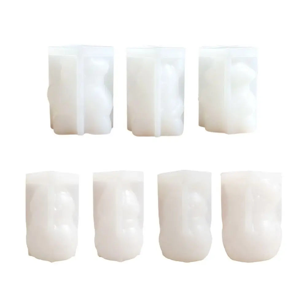 Cute 3D Christmas Snowman Candle Silicone Mold Heat Resistant Handmade Chocolate Mold Flexible Resuable Baking Mold Decor Crafts