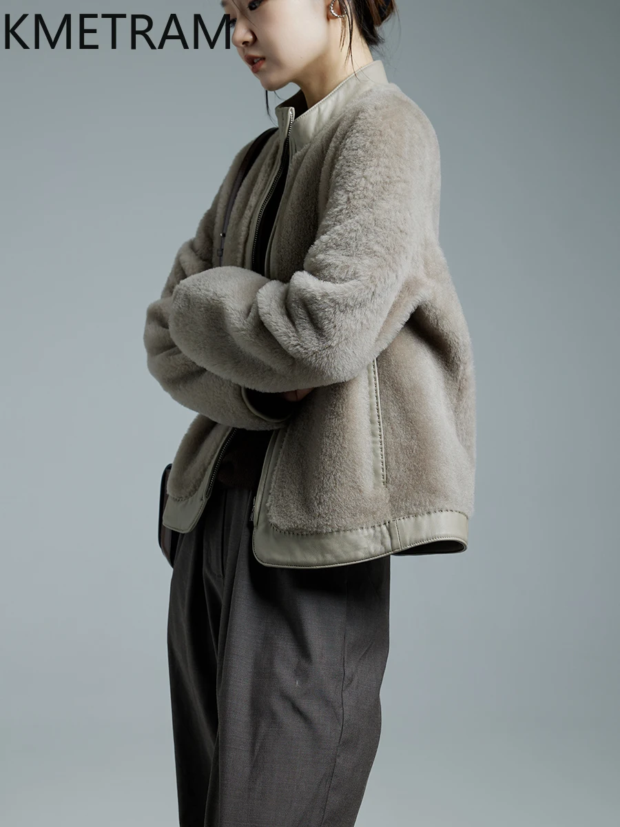 KMETRAM 100 % natürliche Lacon-Wolle, Schaffell-Pelzjacke, Damen, kurz, echter Pelzmantel, Damen-Winterkleidung, 2025 Secoziк Sierra Sierra Sierra