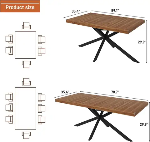 Modernt utdragbart matbord rektangulärt skänk med förvaring 8 best sales expanderbart bord - №4
