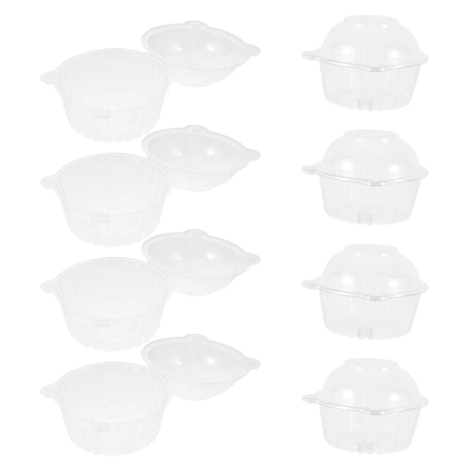 

100PCS Clear Containers Baked Mini Cupcake Container Snack Boxes Individual Cake Holders Mini Muffin Cases Gifts Packaging