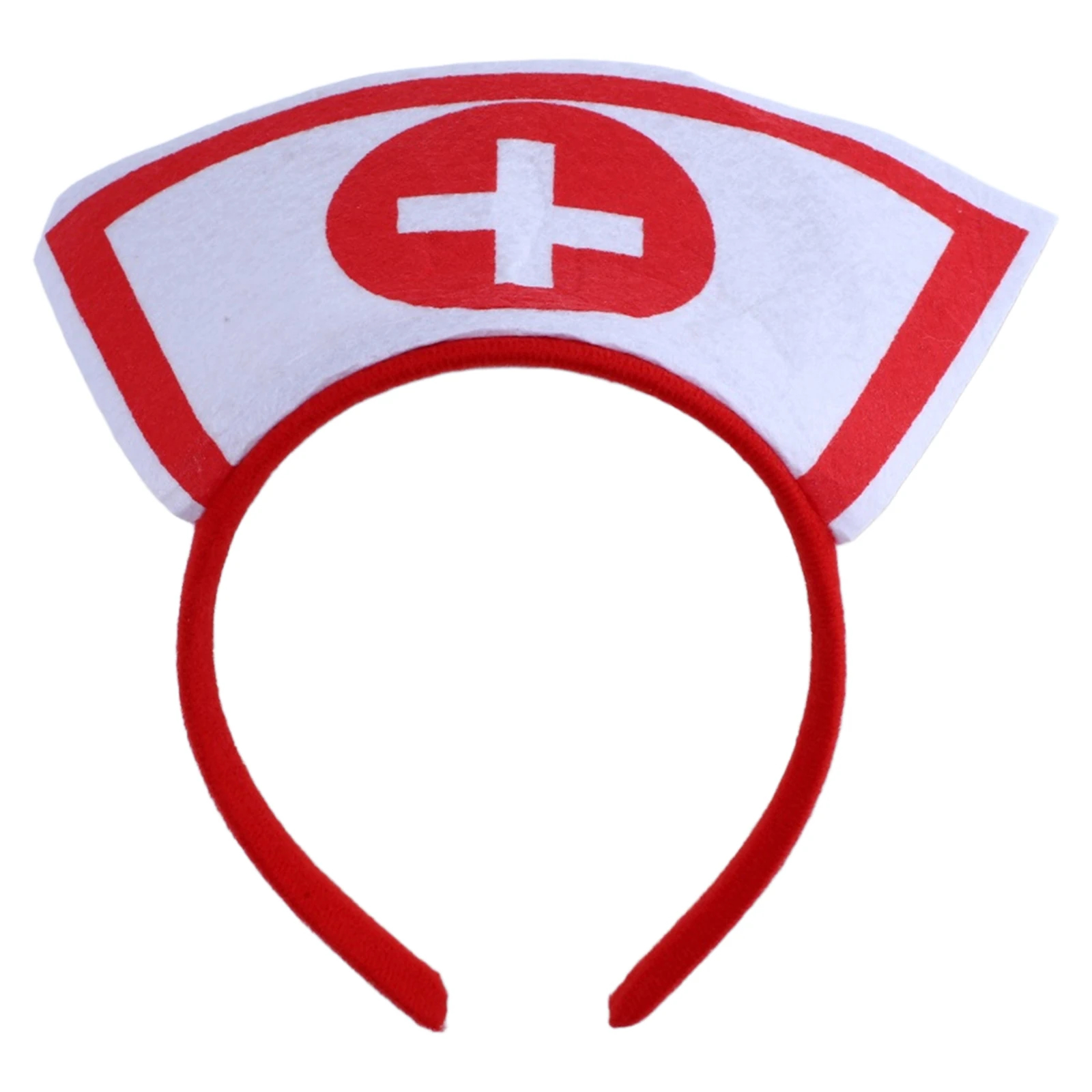 Womens Girls Creative Nurse Hat Headband Character Fun Outfit Supply Costume Accessory for Stage Performance Cosplay Halloween