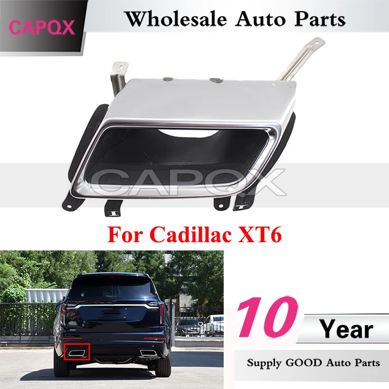

CAPQX Rear Bumper Muffler Trim Cover For Cadillac XT6 Exhaust Pipe Tail Throat Frame