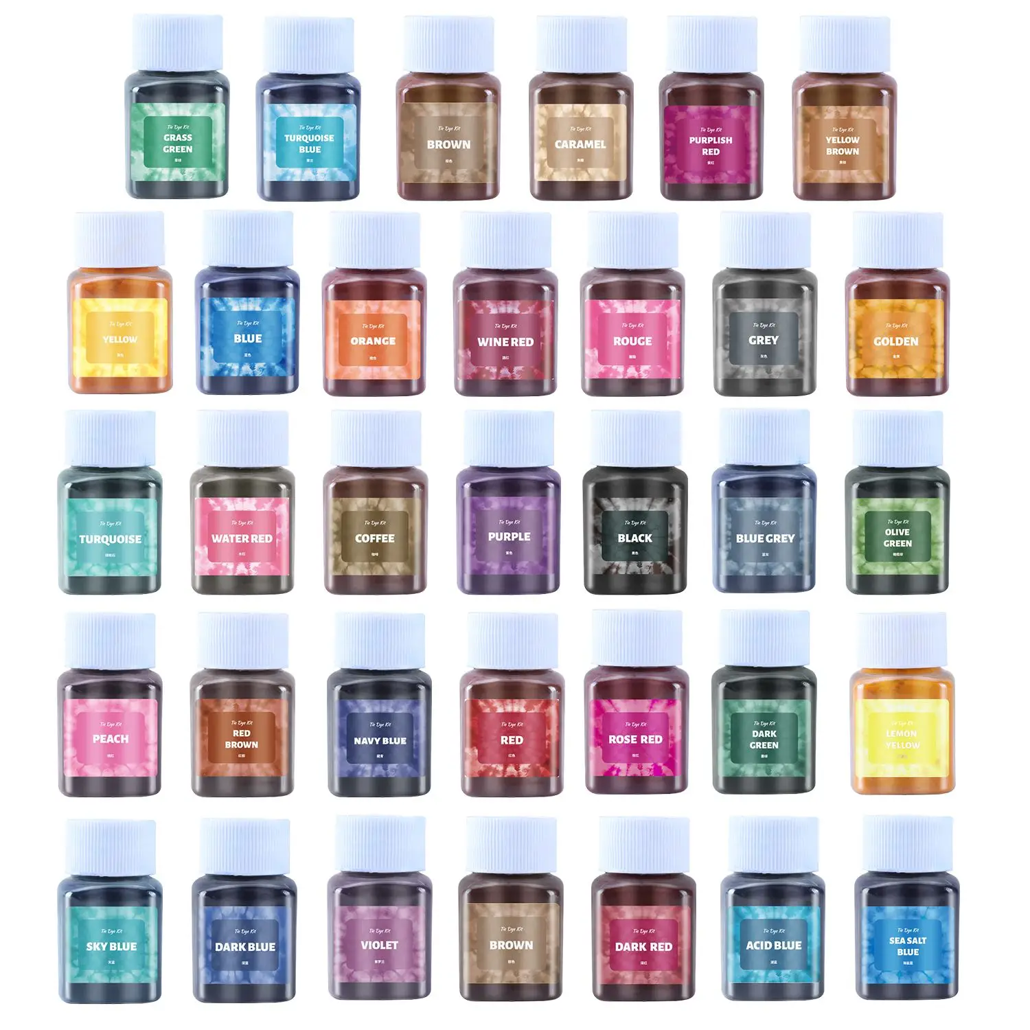 30/50ml 24 Colors Fabric Tie Dye Powder Old Clothing Refurbished Pigments Color Change Free For Cotton Nylon Clothes Tie Dyeing view 6