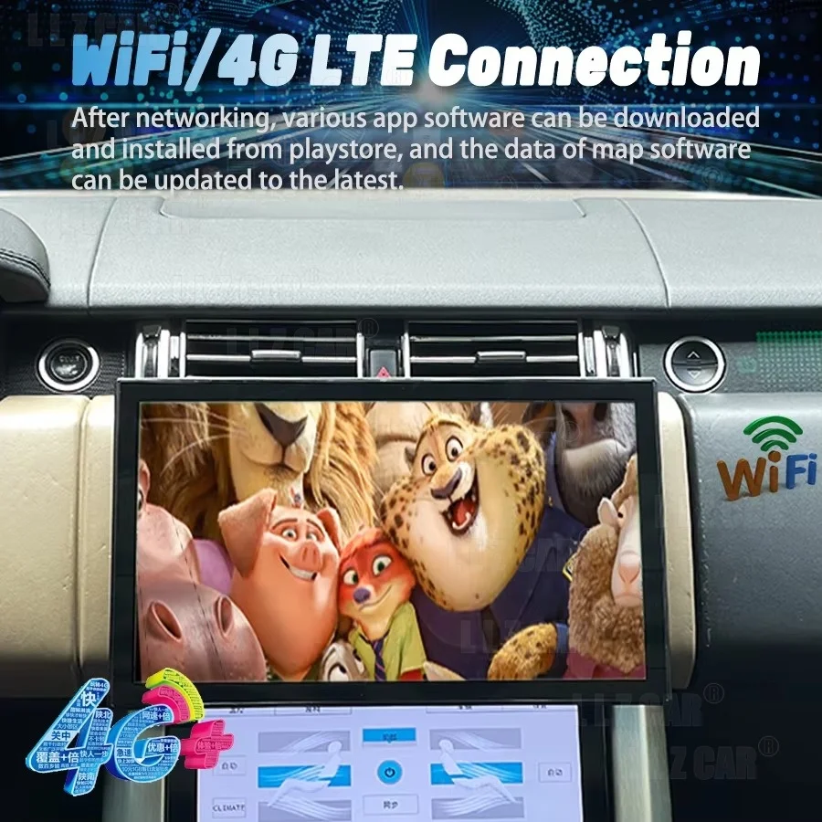 13.3” Car Radio For Land Rover Range Rover Sport L494 L405 2013-2017 Multimedia Head Unit Dual System Android Navigation CarPlay