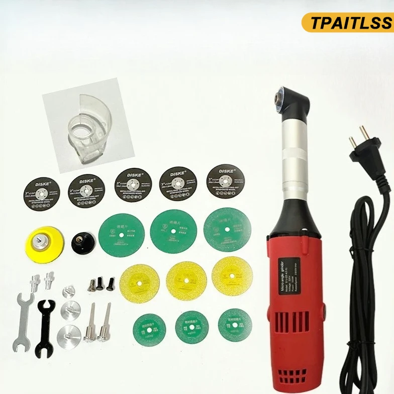 

Jewelry Dental Woodworking Electric Elbow Carving Motor Grinder Mold Polishing Pendant Tile Cleaning Tool 350W 90 Degree