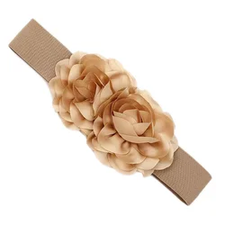 2-Petal Red Floral Design Women's Fashion Waist Belt