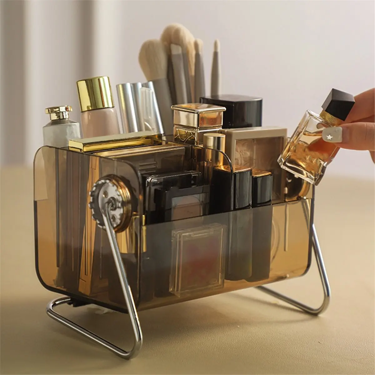 Oct Sale Cosmetic Storage Box Stationery Storage Dressing Lipstick Eye Shadow Brush Makeup Brush Drum Removable Storage Rack