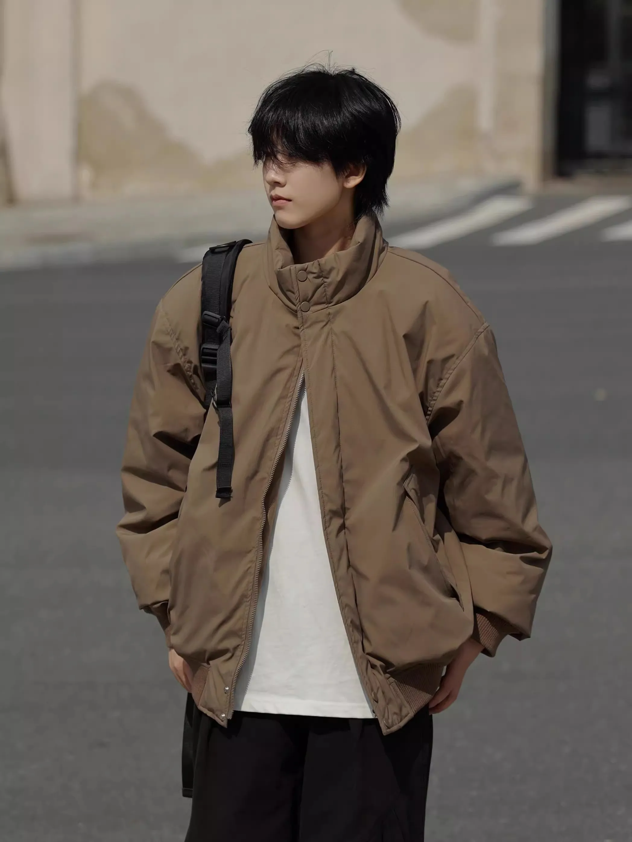 ex Vintage Sle Loose Fit Flight Jaet Color Casual bovenkleding voor heren en dames Trendy herfst-winterjas