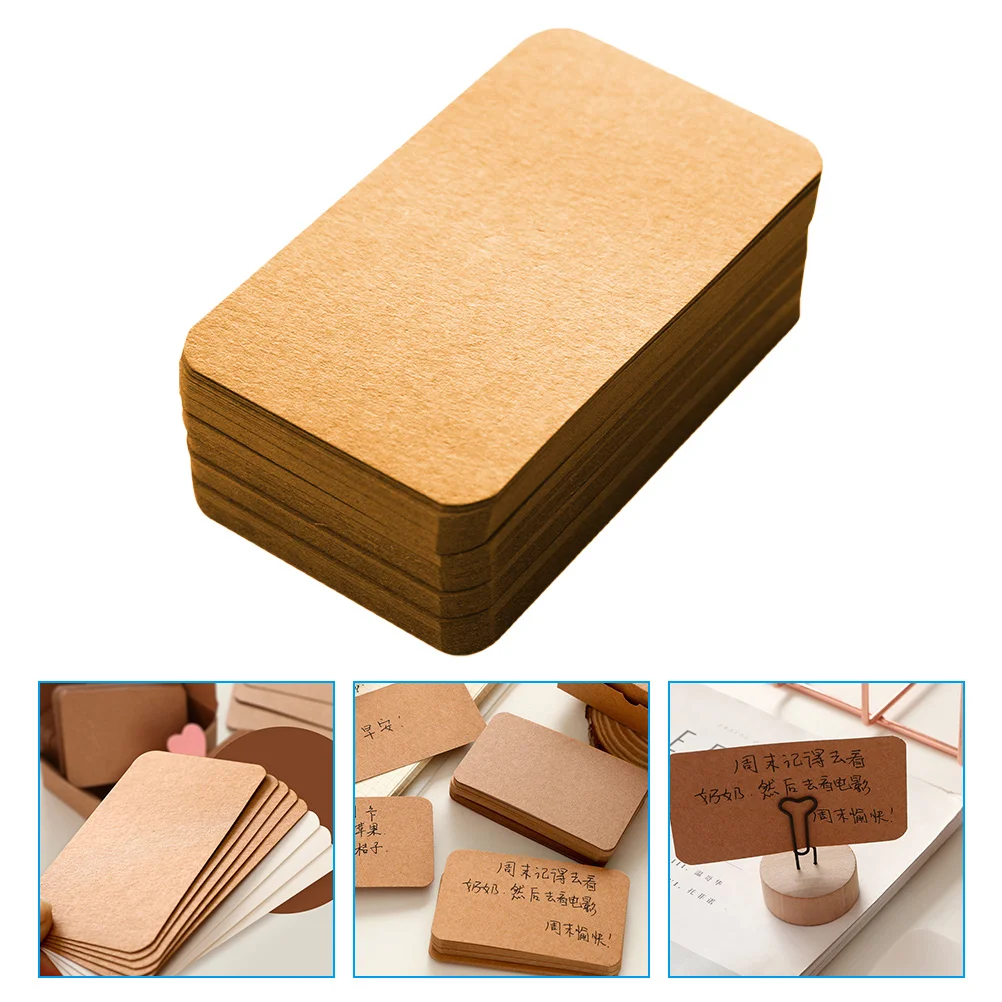 300pcs Kraft Paper Blank Note Memo Flash Cards For Vocabulary Office School Travel Reminder List Index Cards