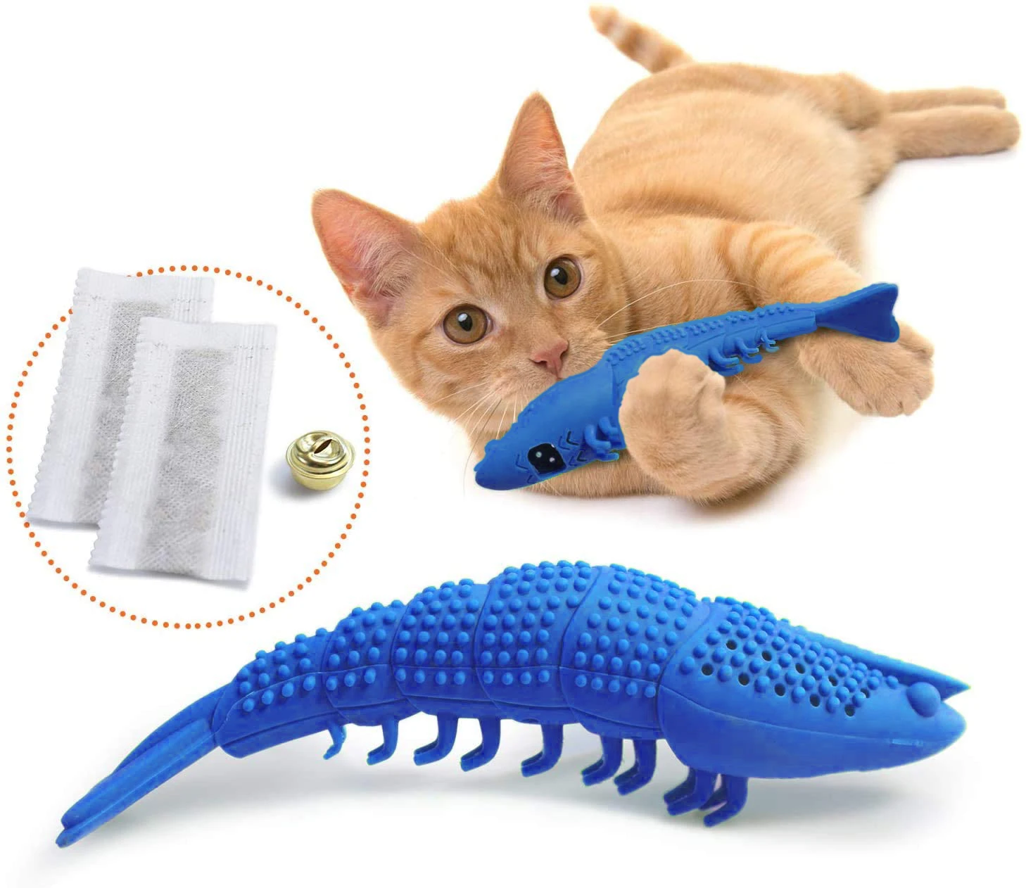 Cat Toothbrush Toy-Durable Hard Rubber - Cat Dental Care, Cat Interactive Toothbrush Chew Toy Cat Treat Toy Interactive Games