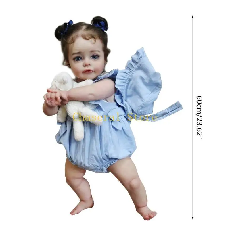 E7CE 60cm Reborns Finished Doll Painted Moving Arm & Leg Realistic Painted Art Doll
