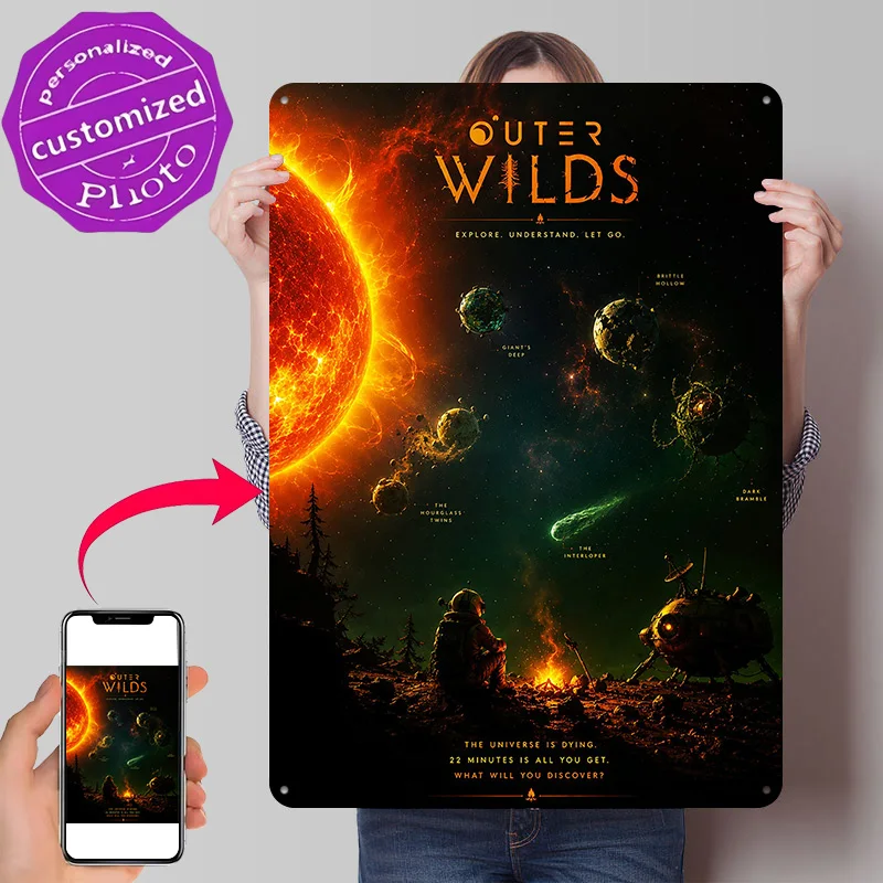 Outer Wilds Metal Poster Perfect Gift for Fans Lovers Customized Wall Art Metal Sign for Bedroom Decoration Room Vintage Decor