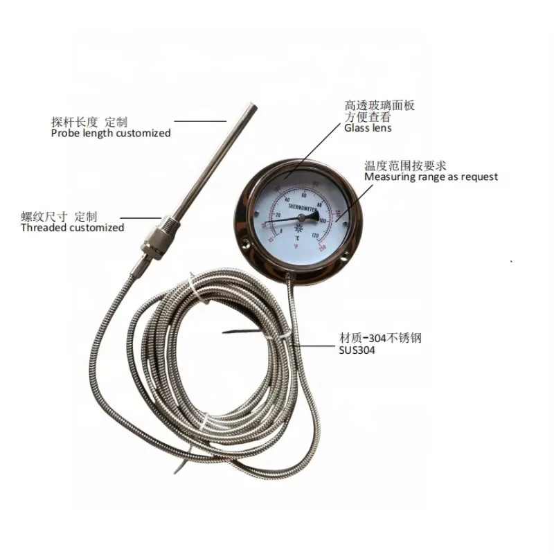 Industrial Thermometer with Stainless Steel Case OEM & ODM Support for Food Industry Temperature Instruments