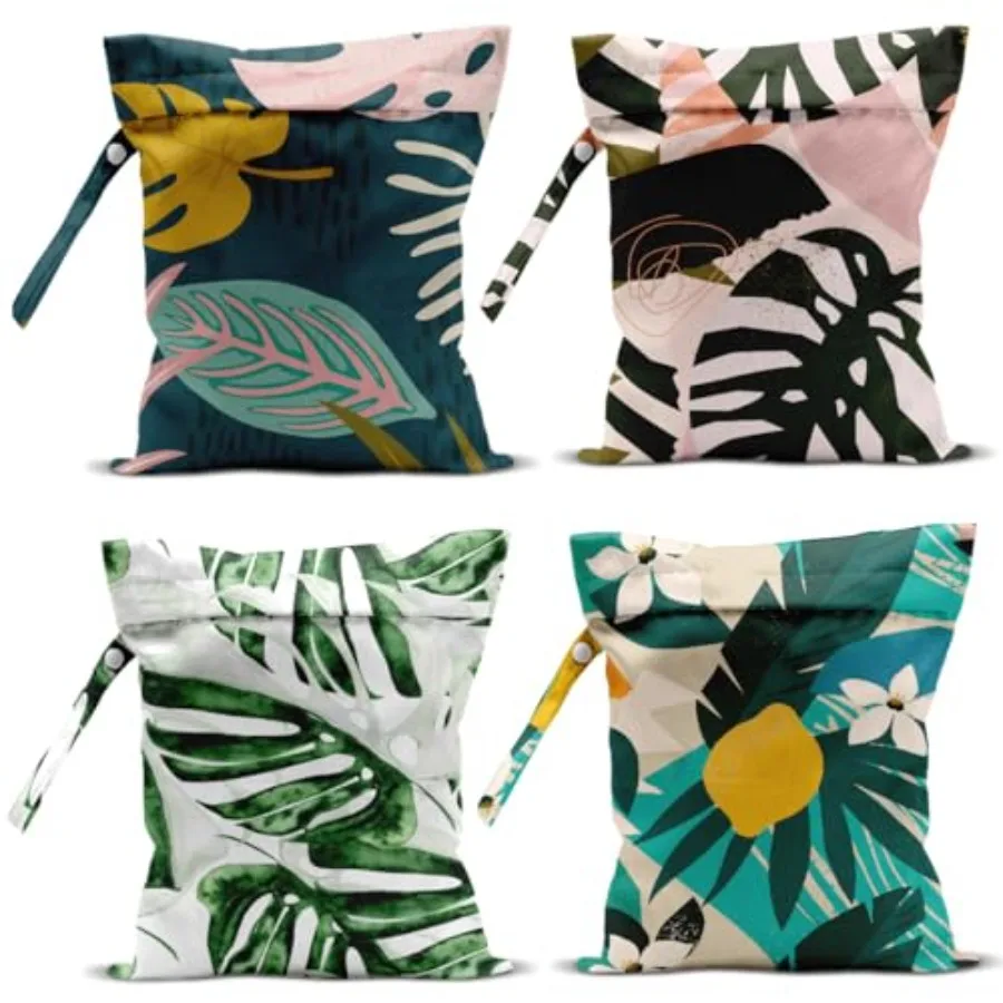 4 Pcs Waterproof Beach Essentials - Wet/Dry Bags for Pool Swimsuit Diapers Makeup Cruises Travel