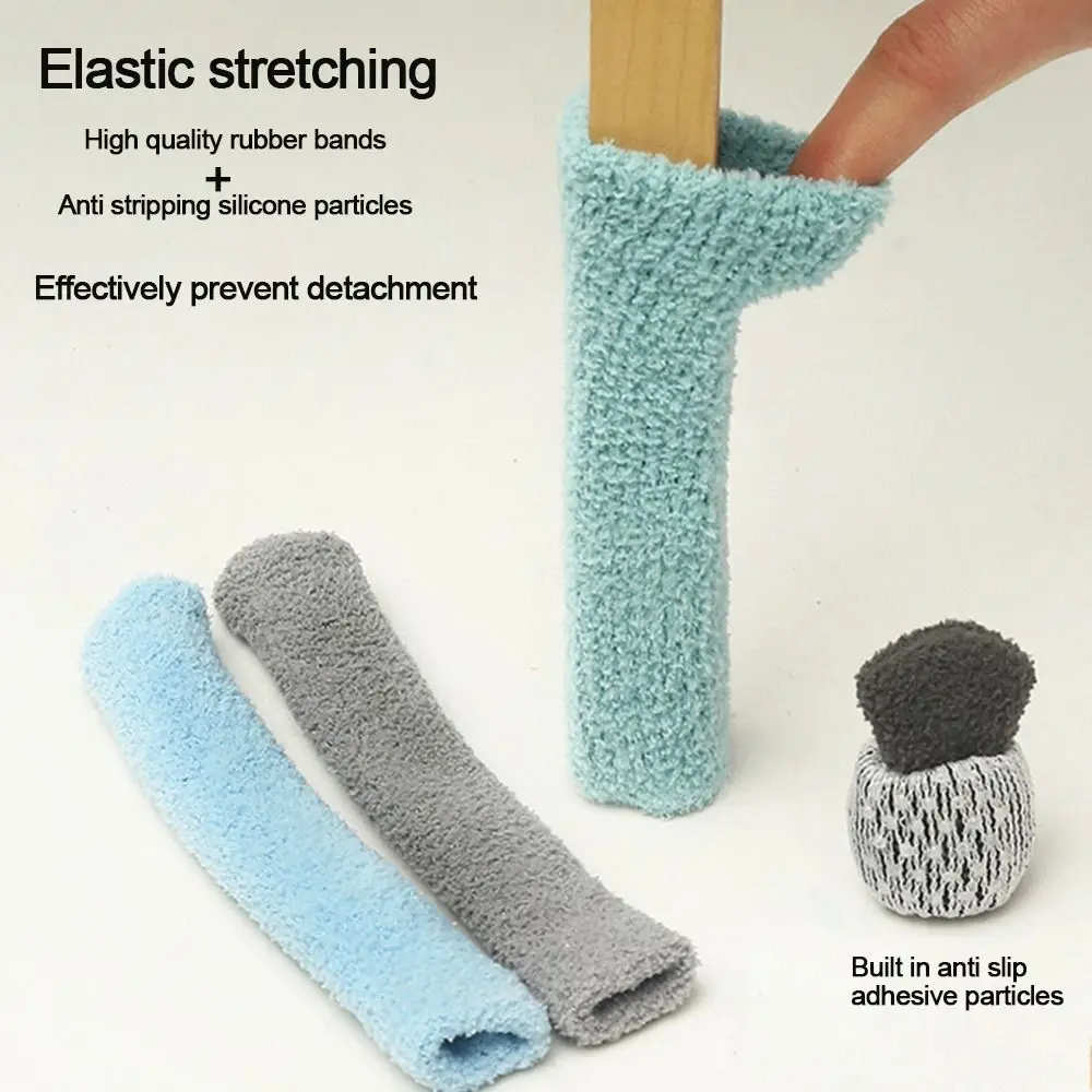 4Pcs/set Floor Protector Chair Leg Sock Cute Anti-Noise Elastic Table Foot Cover Knitting Non-Slip Protective Case