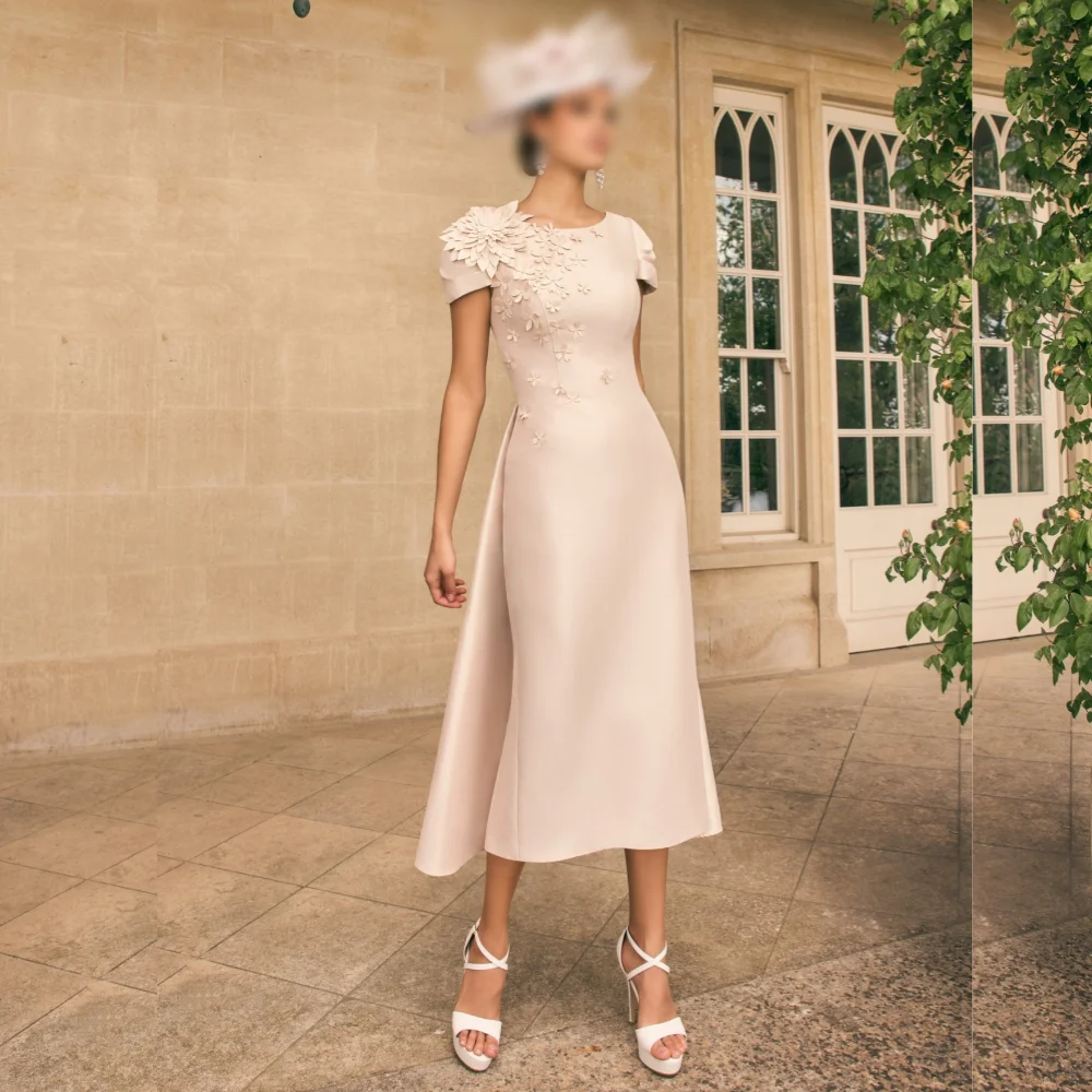 

Customized Applique Classic Women's Evening Dress City Chic O-Neck Trumpet Midi Dresses Bespoke Occasion Elegant Party