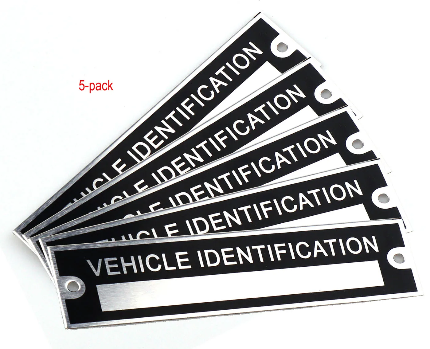 5-PACK VEHICLE TRUCK BOAT Trailer Blank VIN & Weight AXLE Chassis Plate 95mm x 25mm Identification Number