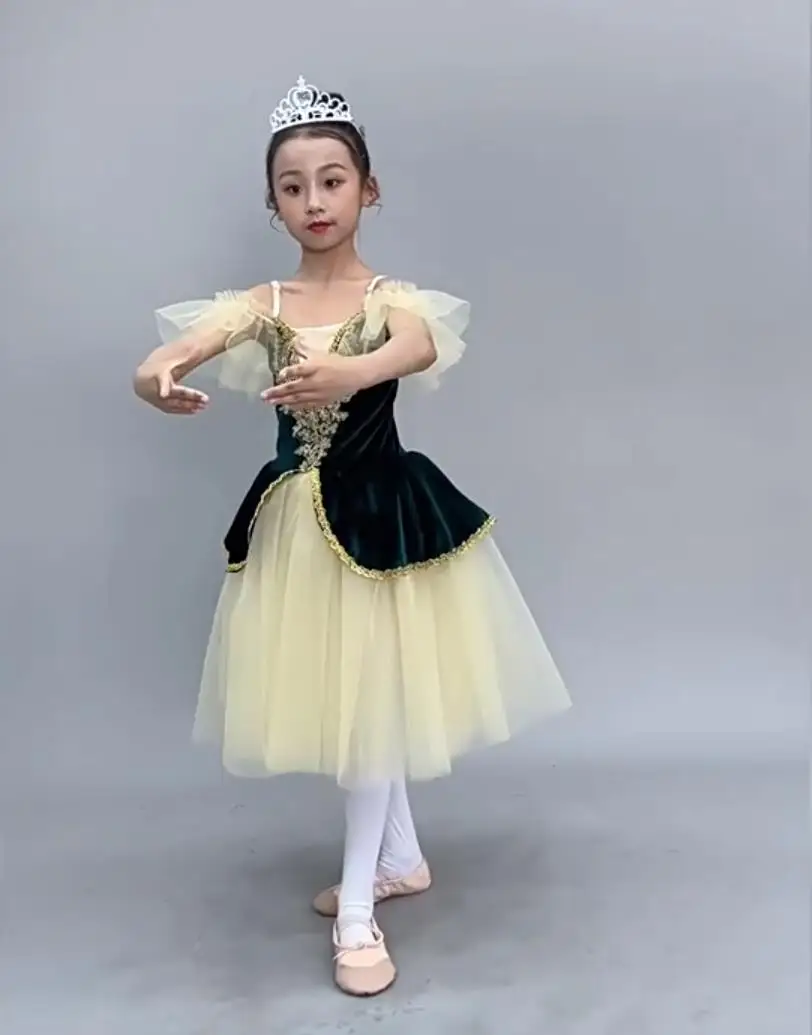 Children Girls Giselle Professional Ballet Tutu Dress For Girl Swan Lake Dance Ballerina Costumes Wear Performance Ballet Skirts