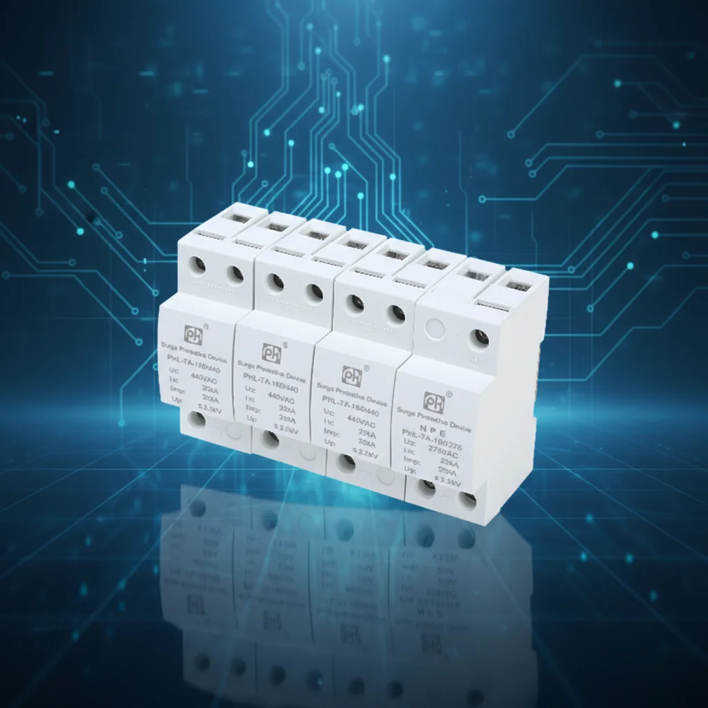 Industrial grade 3P/2P lightning surge protector, maximum discharge current 20000A, plastic material1 units per package