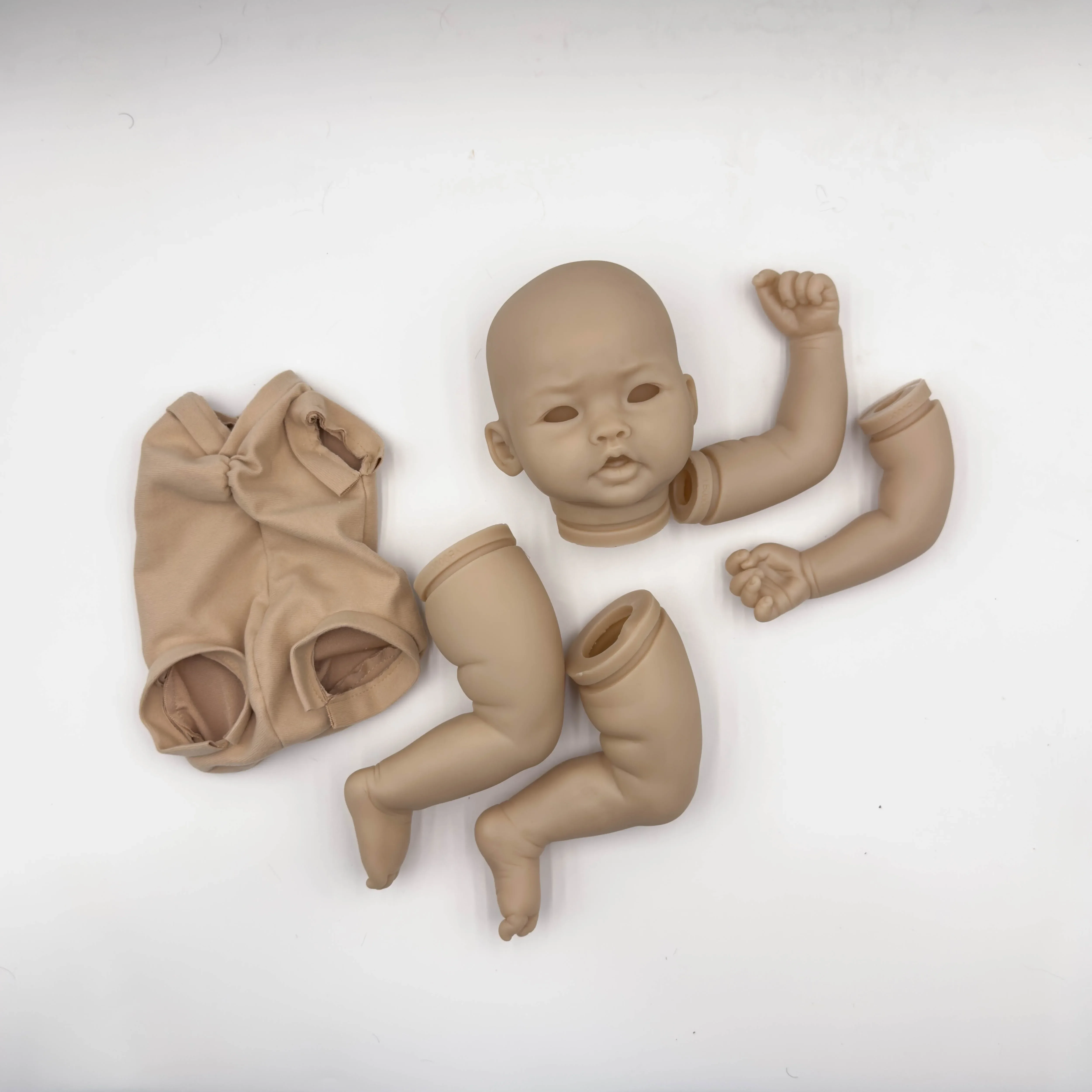 NPK Unfinished Unpainted 20inch Reborn PingPing  Fresh Color Blank DIY Doll Parts with Cloth Bdoy and Eye