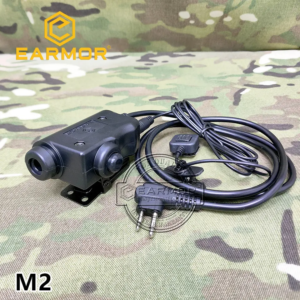 EARMOR M52-M2 Military PTT Adapter Airsoft Tactical Headset PTT Kenwood Midland Extend The Finger Line Button Combination