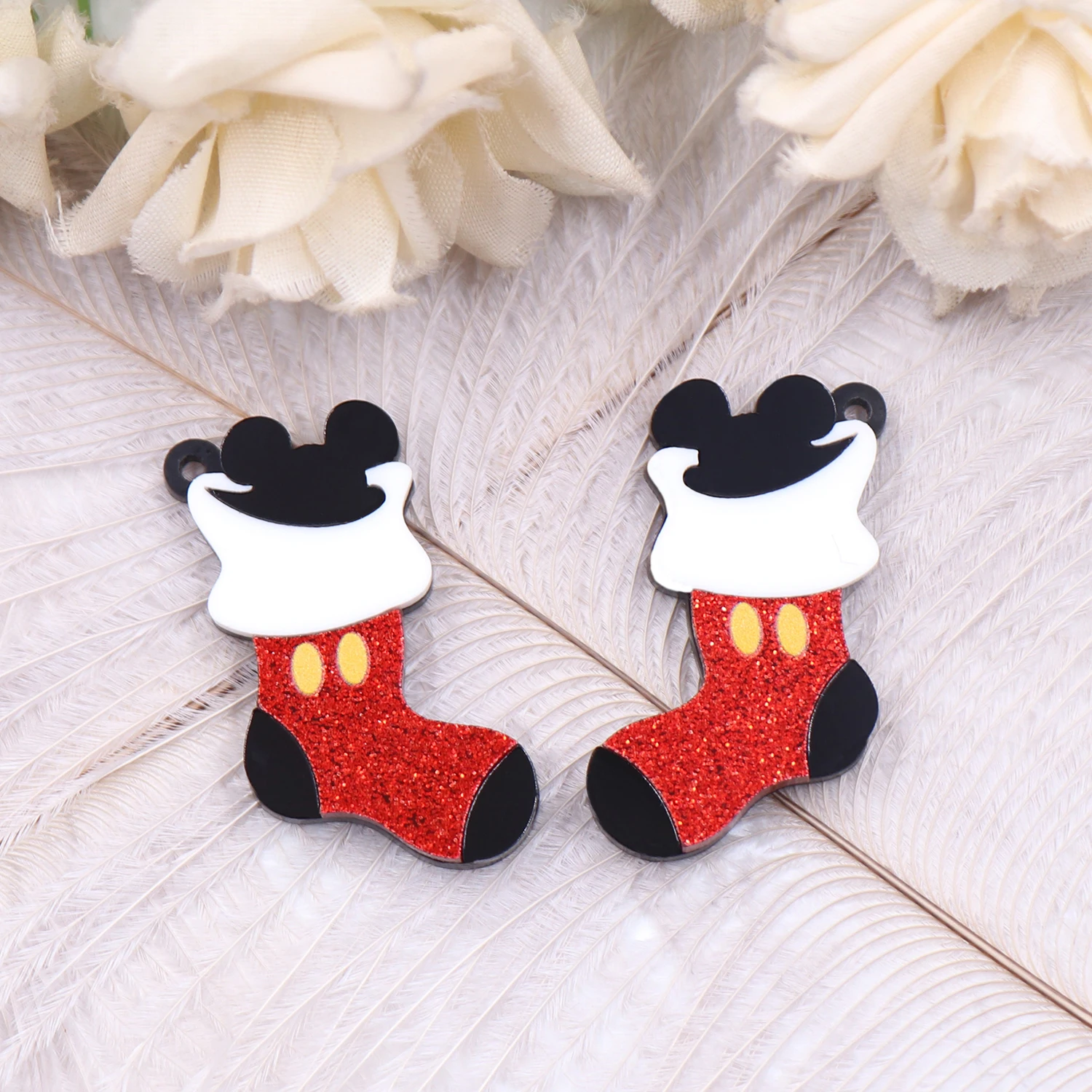 1 pair 38mm New product CN  mouse Socks For earring acrylic women\'s cute jewelry accessories