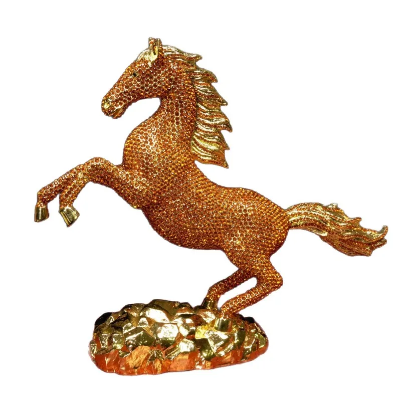 It is a handicraft Year of the Horse ornament zodiac sign successful New Year's gift, enamel color diamond-encrusted