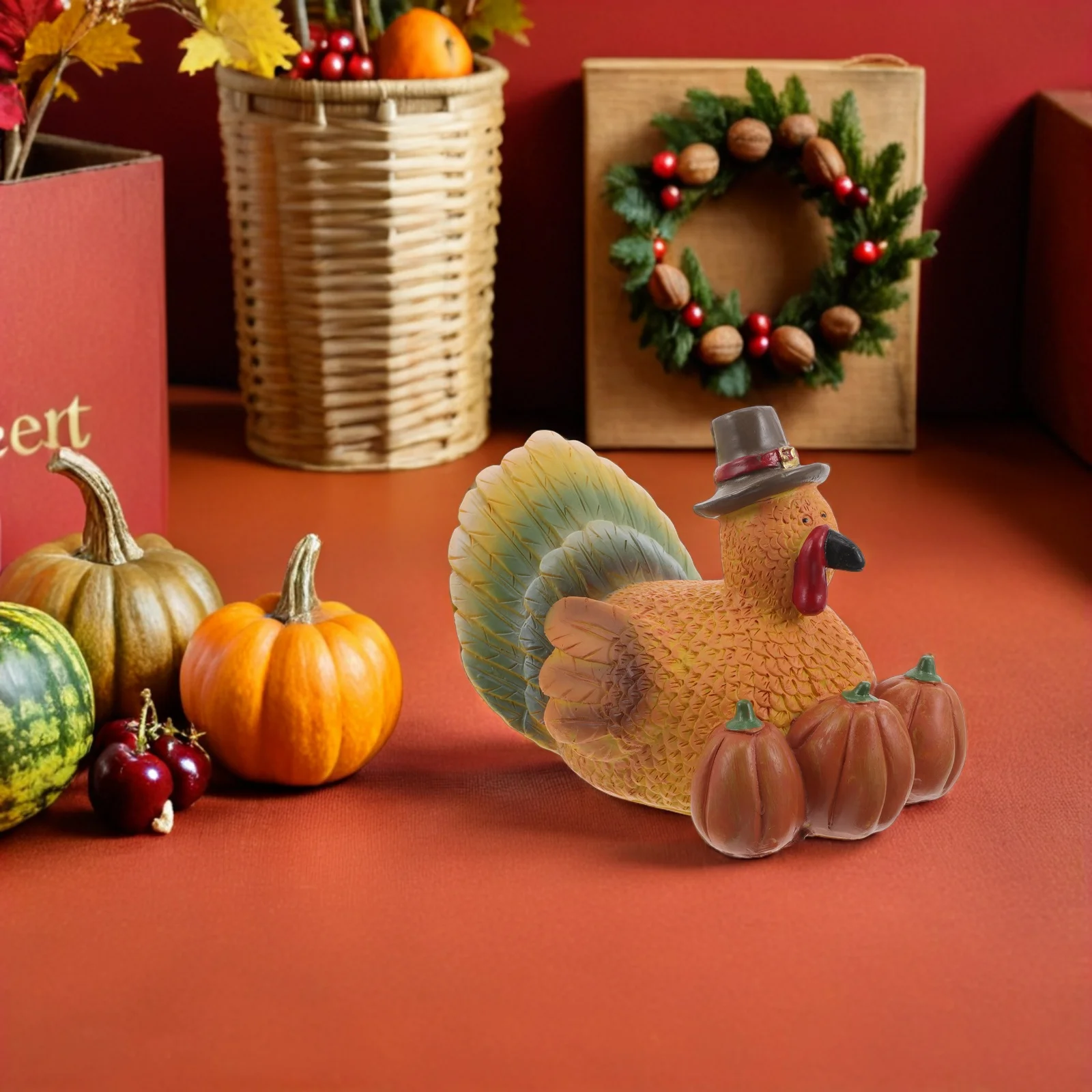 

Thanksgiving Turkey Ornaments Resin Tabletop Autumn Decoration Outdoor Statue Decorations