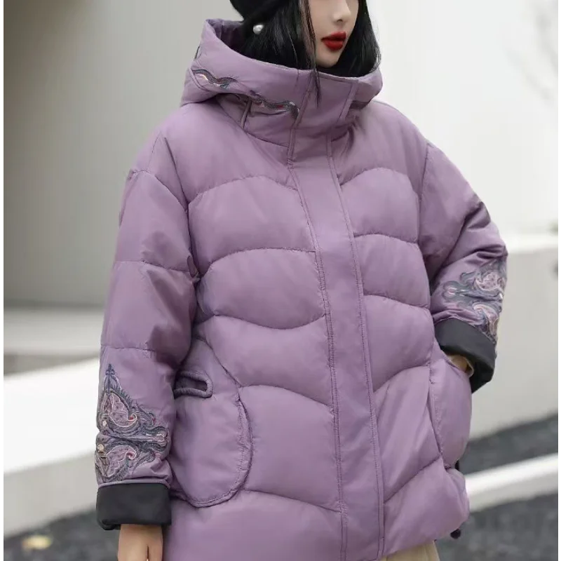 سترة نسائية قصيرة للشتاء 2025 نمط جديد فضفاض مناسب للركاب معطف دافئ أنيق #2