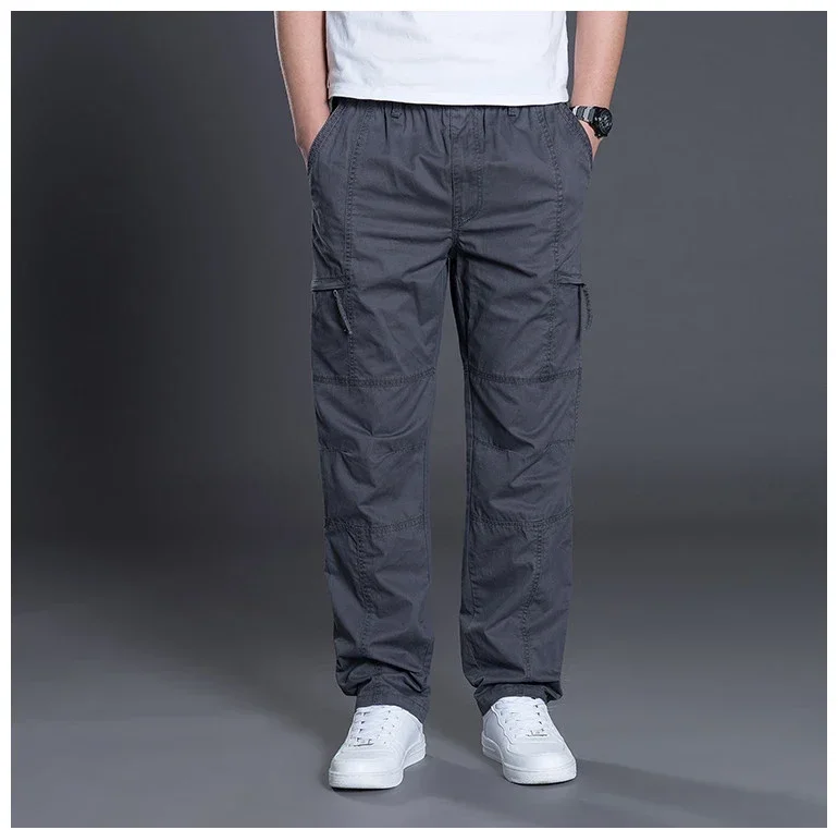 

Summer Autumn Fashion Men Pants Casual Cotton Long Pants Straight Joggers Homme Plus Size 5xl 6xl Flat Trousers for Men Clothing