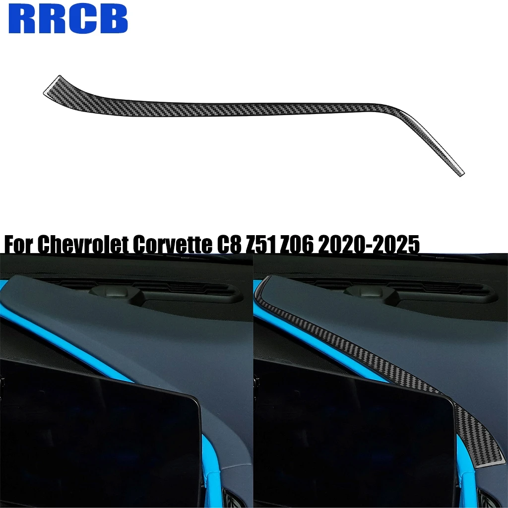 

For Chevrolet Corvette C8 Z51 Z06 2020-2025 Car Accessories Carbon Fiber Dashboard Decorative Strips Interior Stickers Auto Trim