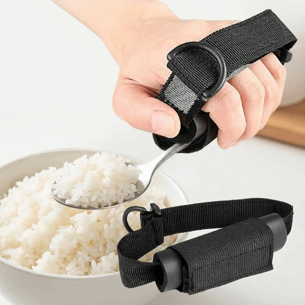 Elastic Aid Utensil Cuff Adjustable Hand Grip Support Eating Assistance Cuff Weak Grip Assistance Anti Shake Utensil Fixing Band