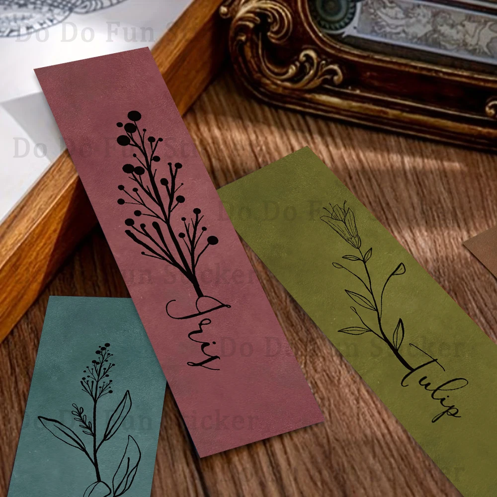 30PCS Minimalist Solid Color Lines Art Flower Bookmark Personalized Literary Creative Material Ins Reading Paper Book DIY