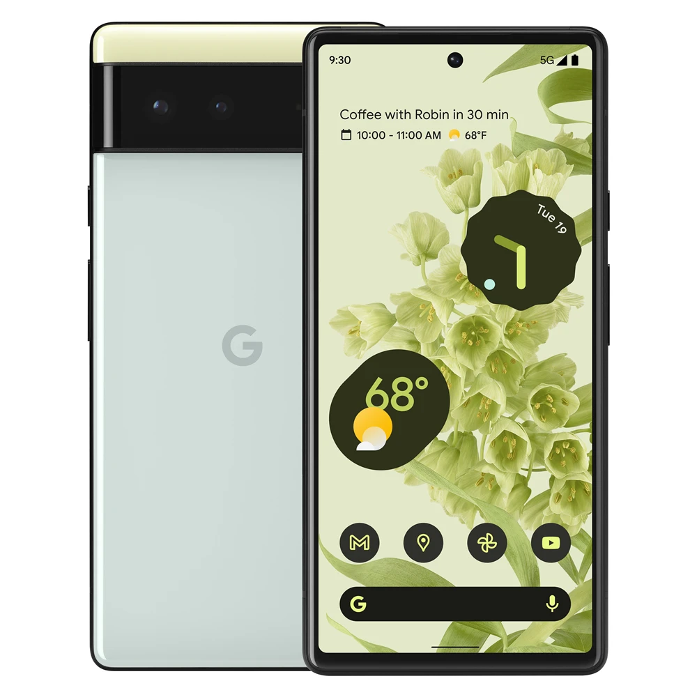 هاتف محمول أندرويد مفتوح من Google Pixel 6 ، موتر Google ، ثماني النواة ، ذاكرة رام 8 جيجابايت ، 50 ميجا بكسل ، 12 ميجا بكسل ، 8 ميجا بكسل ، NFC ، eSim ، ، هوب هوب جي بي ، جي بي روم