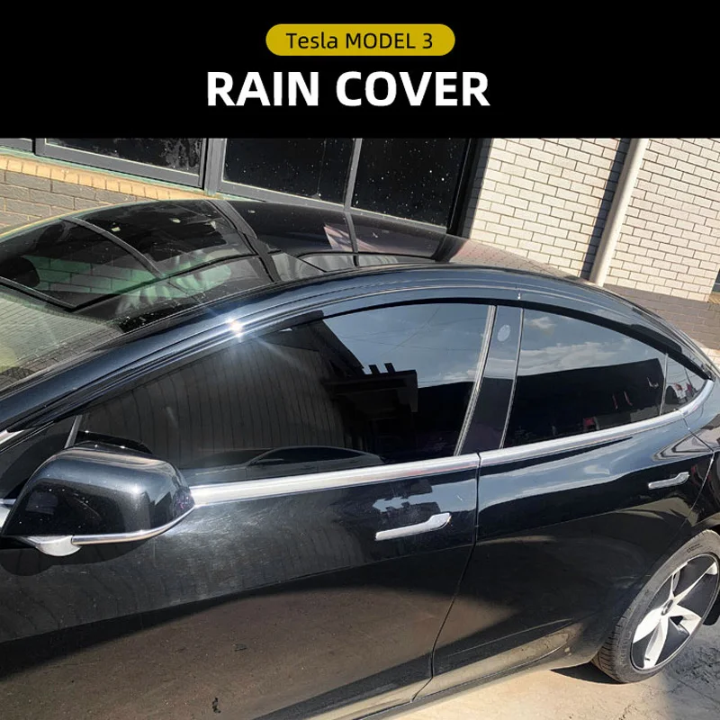 For Tesla Model 3 Y Window Rain Guards Deflectors Model3 2023 Exterior Modified Accessories Car Weather Shield For ModelY 2020