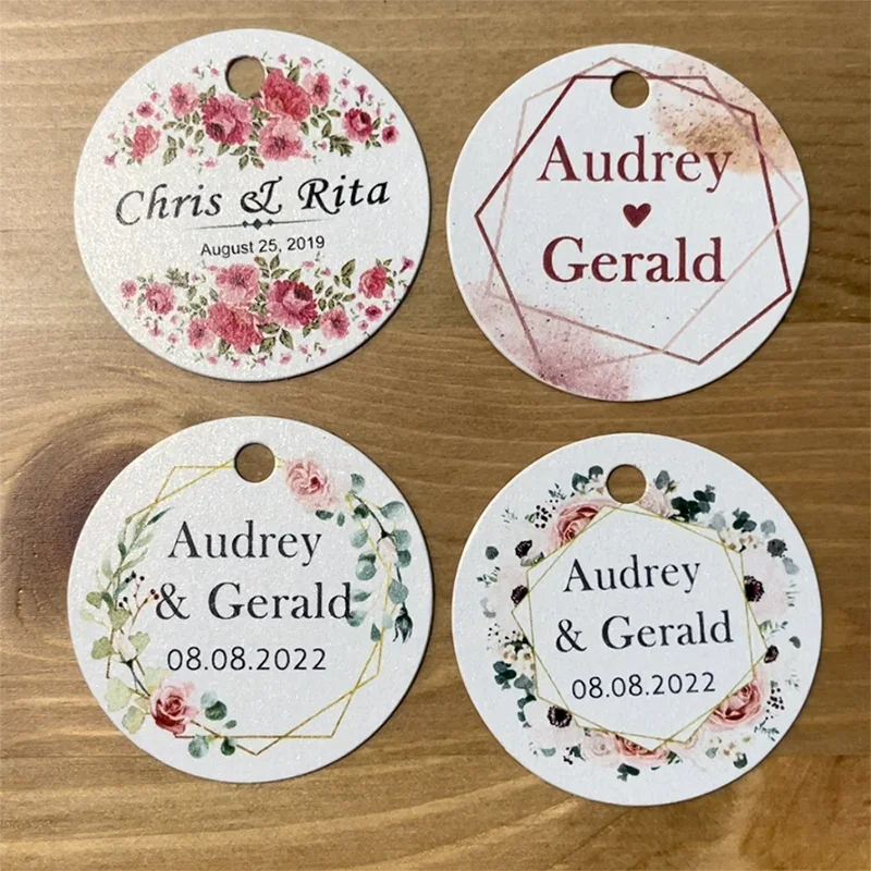 

Custom Names&Date Personalized Wedding Tag, Thank You Tag, Wedding Gift Tags, Wedding Party Favor,