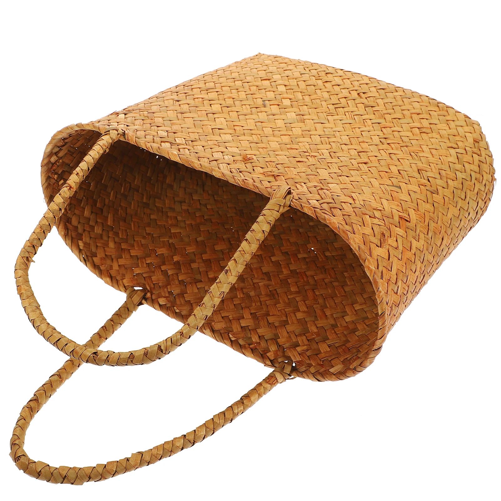 

Portable Woven Picnic Basket Handcrafted Straw Basket with Reinforced Handles for Outdoor Picnic Camping Fruit Vegetable Flower
