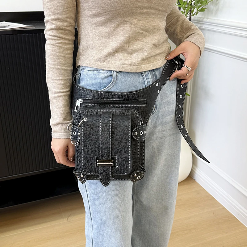 Fashion Cyberpunk Style Waist Leg Bags Victorian Style Holster Bag Motorcycle Thigh Hip Belt Packs High Quality Wallet Card Bag