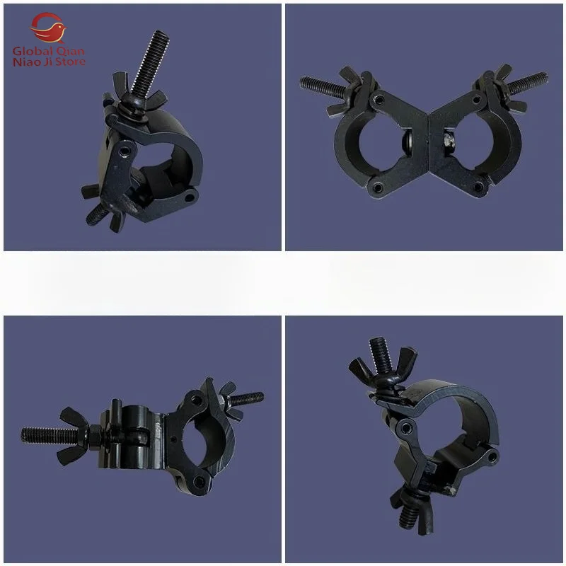 Black Cross Universal Snap‑on Scaffold Round Pipe Connector,single‑buckle Double‑ring Fastener for Clothing Props,aluminum Alloy
