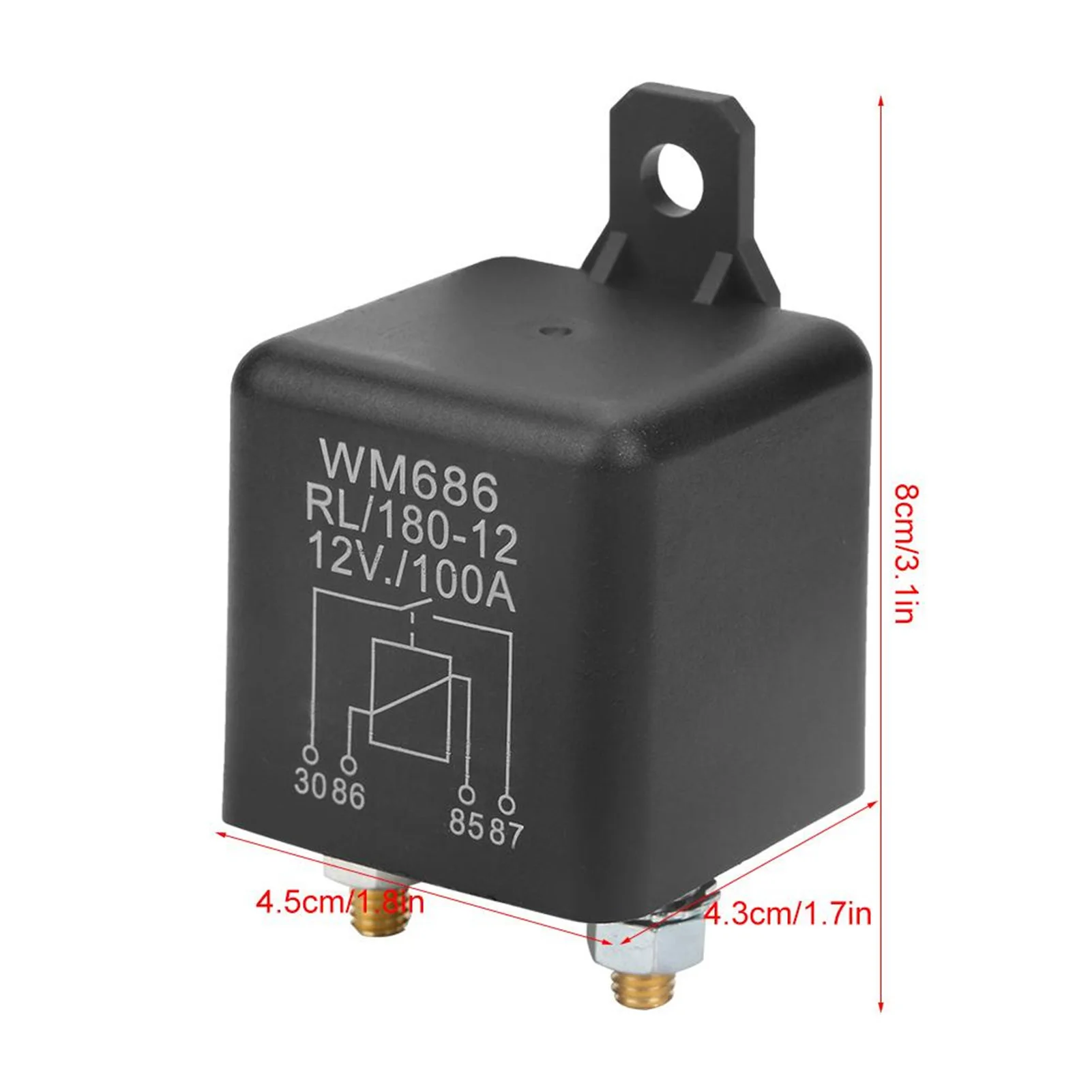 Car Relay Car battery control Relay WM686 100A Normal Open Heavy Duty Car Starter Relay for Control Battery ON/OFF RL/180 DC 12V