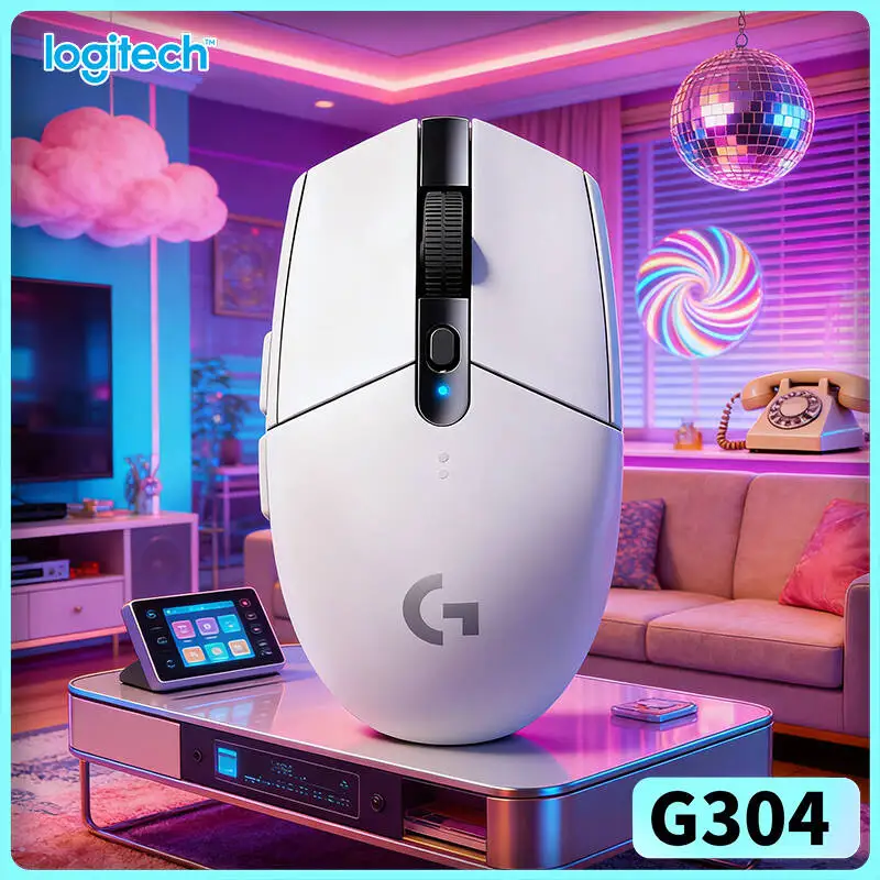 Logitech G304 Wireless Mouse LIGHTSPEED Tech 12000 DPI HERO Sensor 1ms Response 9-Month Battery Video Easy Setup Users