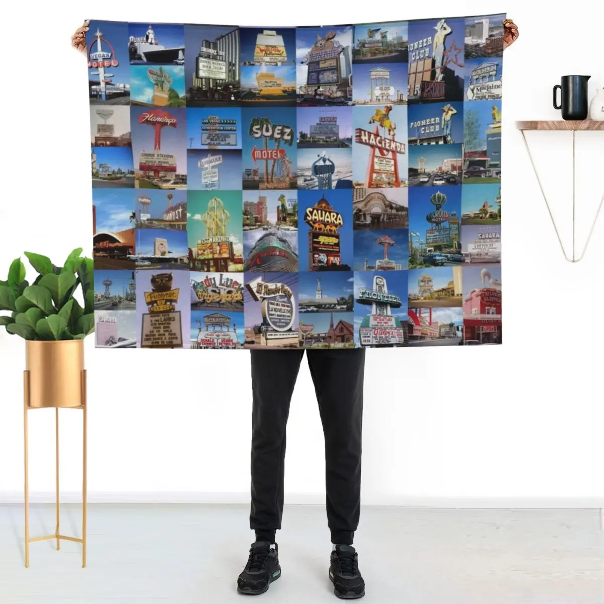 Old Las Vegas Throw Blanket warm winter Flannel Fabric decorative blankets ands Beach Moving Blankets