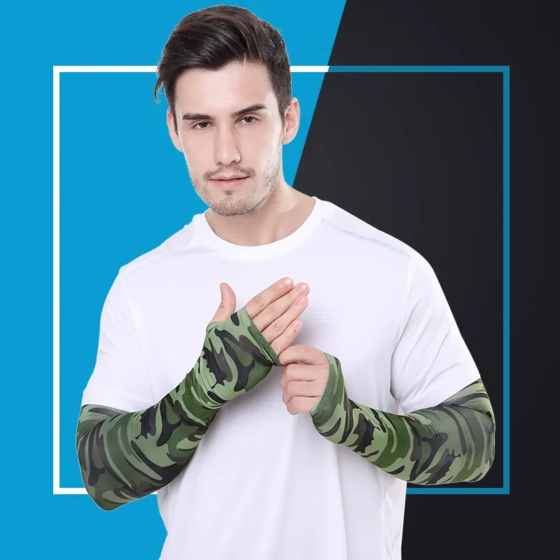 2 pezzi Unisex Cooling Arm Sleeves Cover sport Running protezione solare UV Outdoor Men Fishing ciclismo guanti ad asciugatura rapida scaldamuscoli