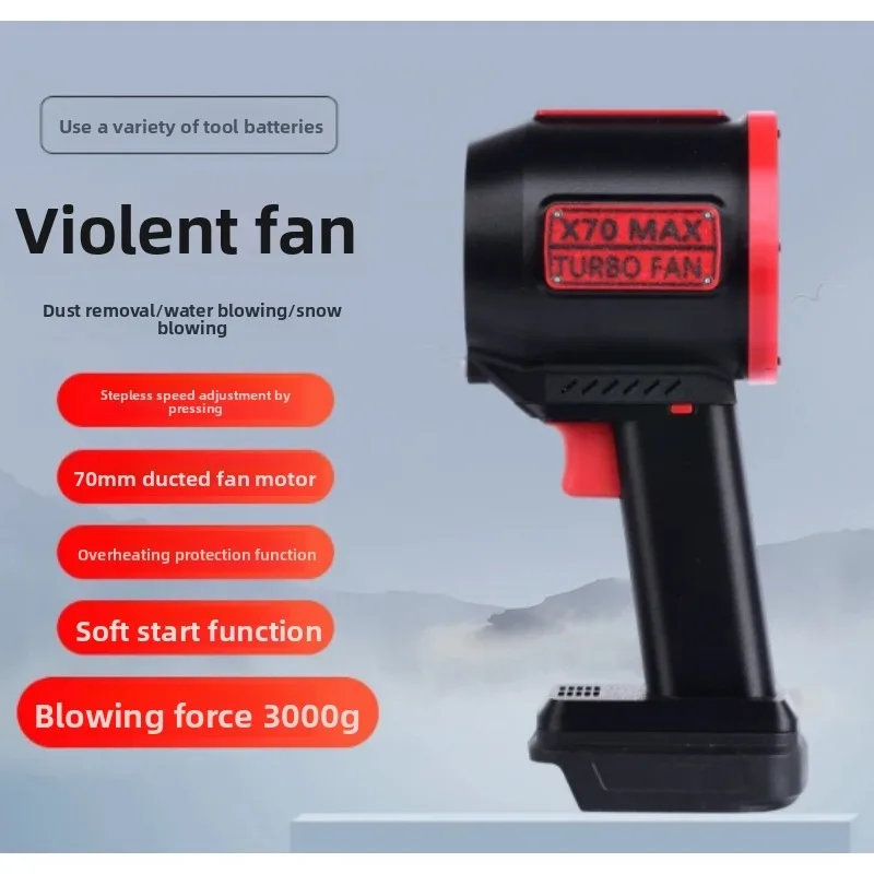 70 Ducted Turbo Fan High Speed Brushless Motor 3KG Wind Pressure Blower for Car Washing Snow Cleaning