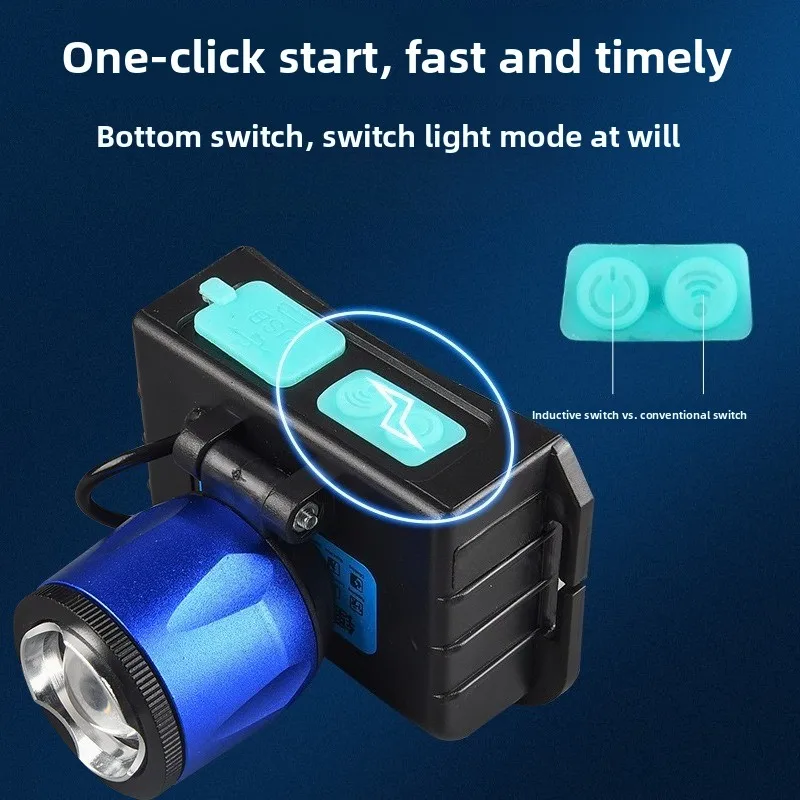 2026 Outdoor Waterproof Motion Sensor Dual White UV Headlamp Basic Portable Equipment For Fishing Camping Hiking