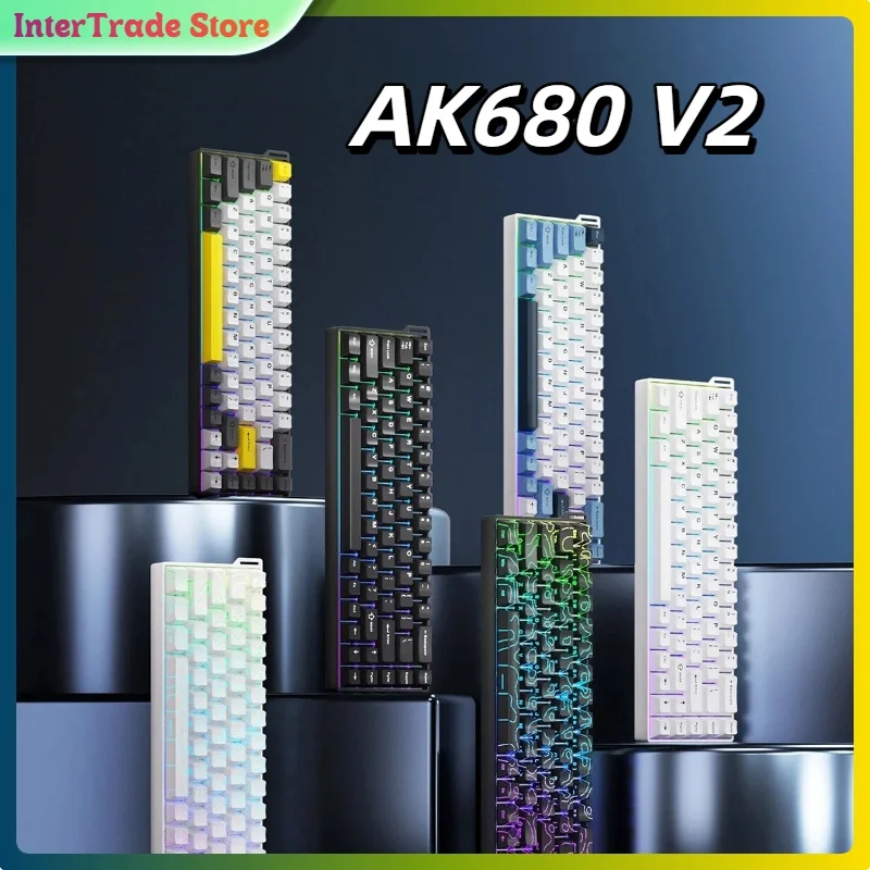

Ajazz AK680 V2 Custom 68 Key Magnetic Switch Keyboard 8K Polling Rate 12K Scan Speed Aluminum Alloy Plate Hot Swappable Gaming