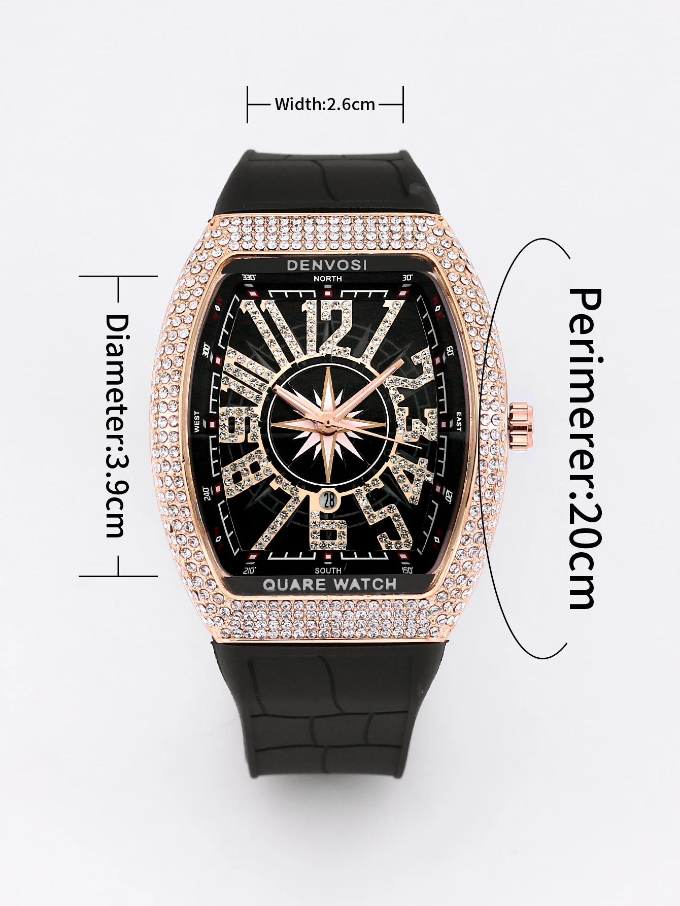 DENVOSI Starry Sky Wine Barrel Luxury Men's Quartz Watch Silicone Strap view 5